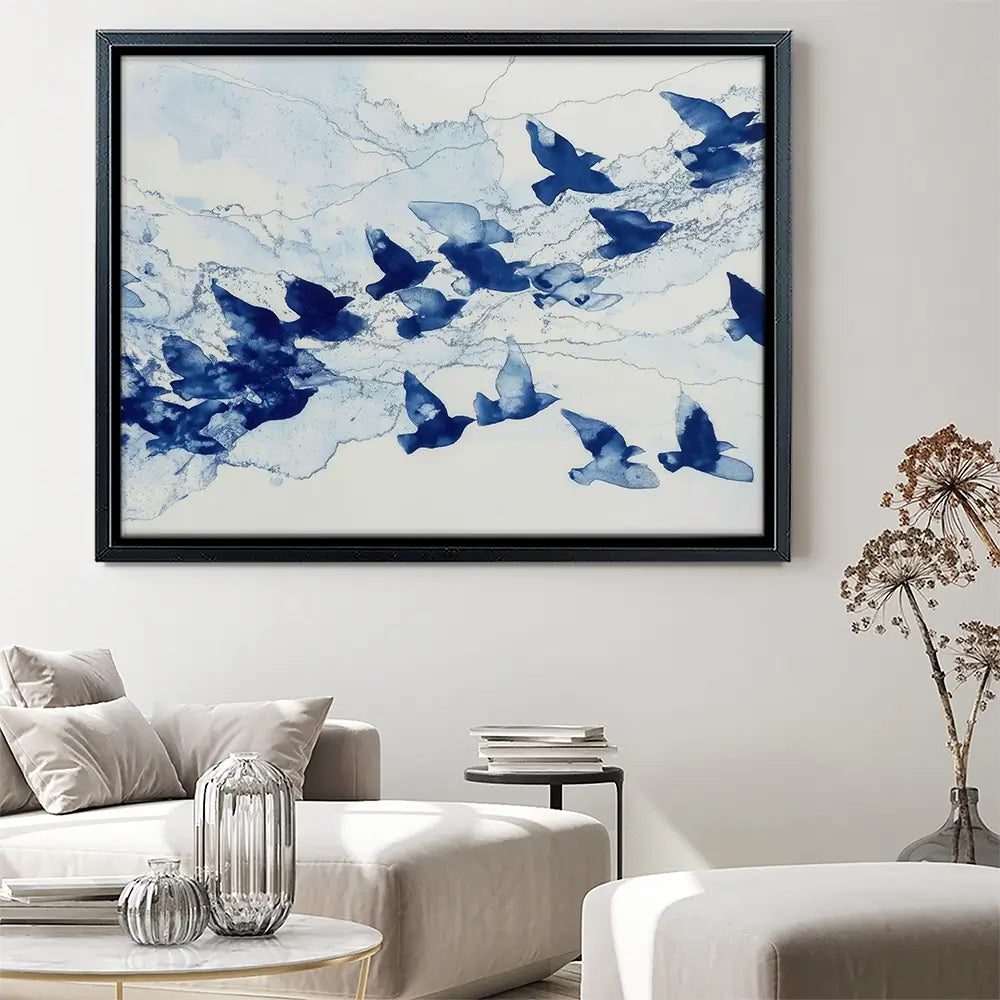 Birds In Flight Canvas Print Birds In Flight Canvas Print wall art product Chromatic Storm Studio