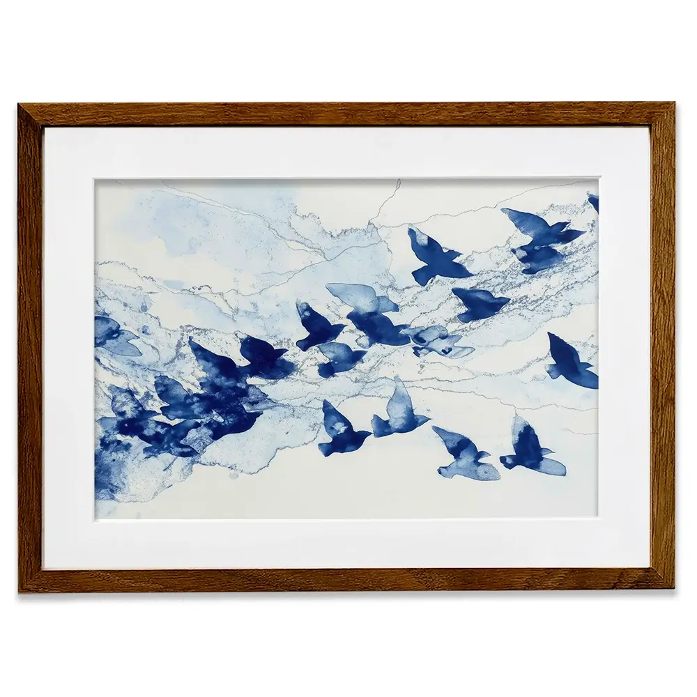 Birds In Flight Framed Art Print Birds In Flight Framed Art Print wall art product Chromatic Storm Studio