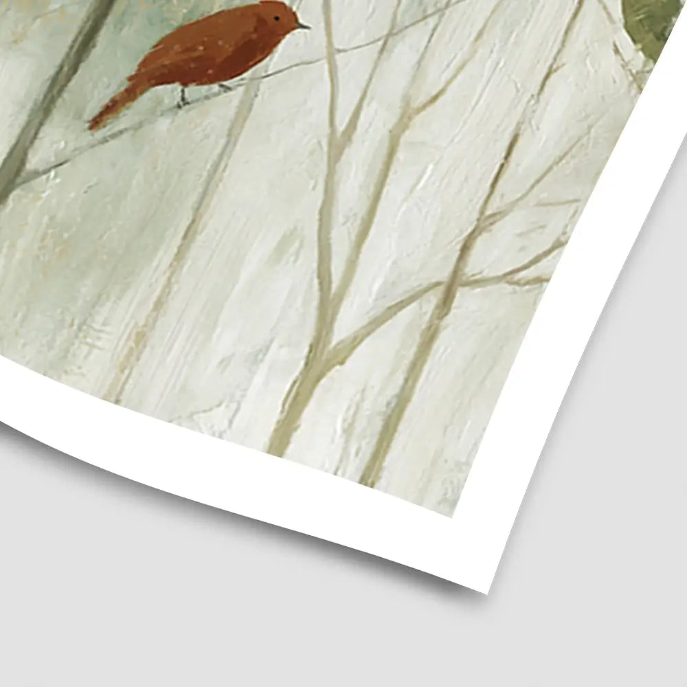 Birds In The Winter Wood Art Print Birds In The Winter Wood Art Print wall art product Chromatic Storm Studio