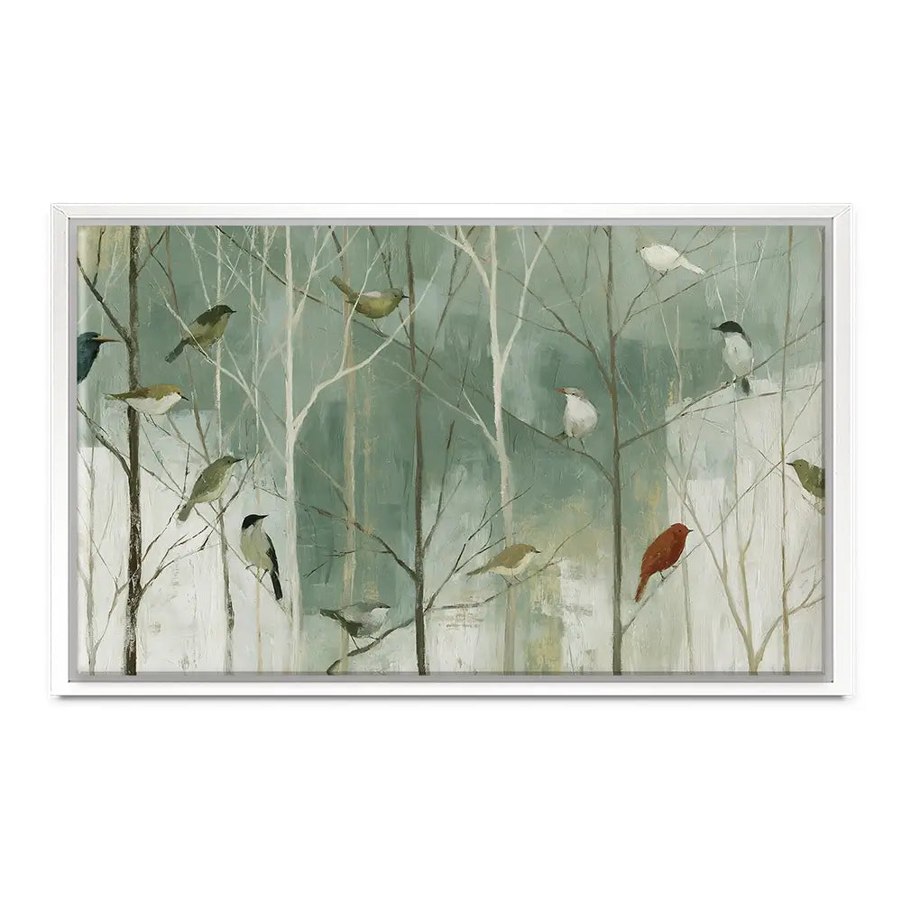 Birds In The Winter Wood Canvas Print Birds In The Winter Wood Canvas Print wall art product Chromatic Storm Studio