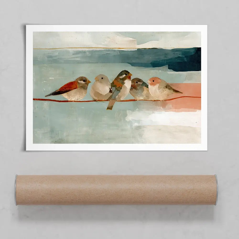 Birds On A Wire Art Print Birds On A Wire Art Print wall art product Chromatic Storm Studio