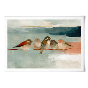 Birds On A Wire Art Print Birds On A Wire Art Print wall art product Chromatic Storm Studio