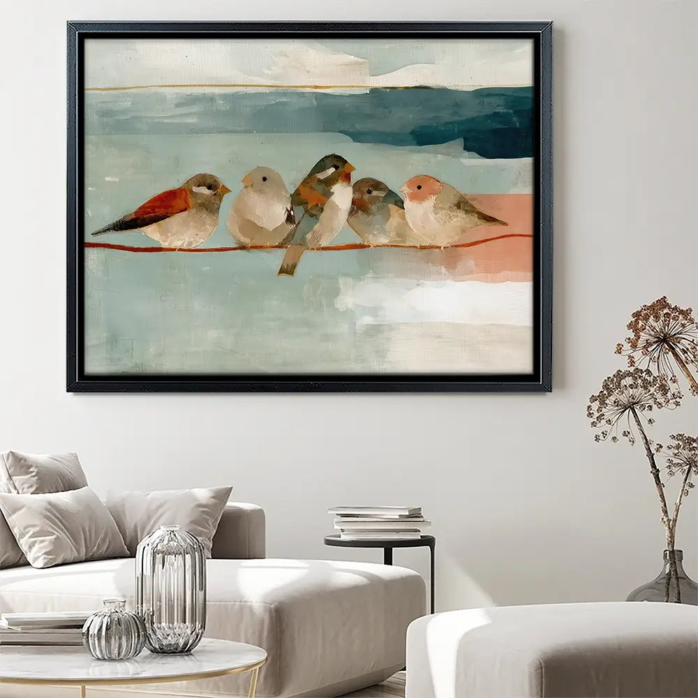 Birds On A Wire Canvas Print Birds On A Wire Canvas Print wall art product Chromatic Storm Studio