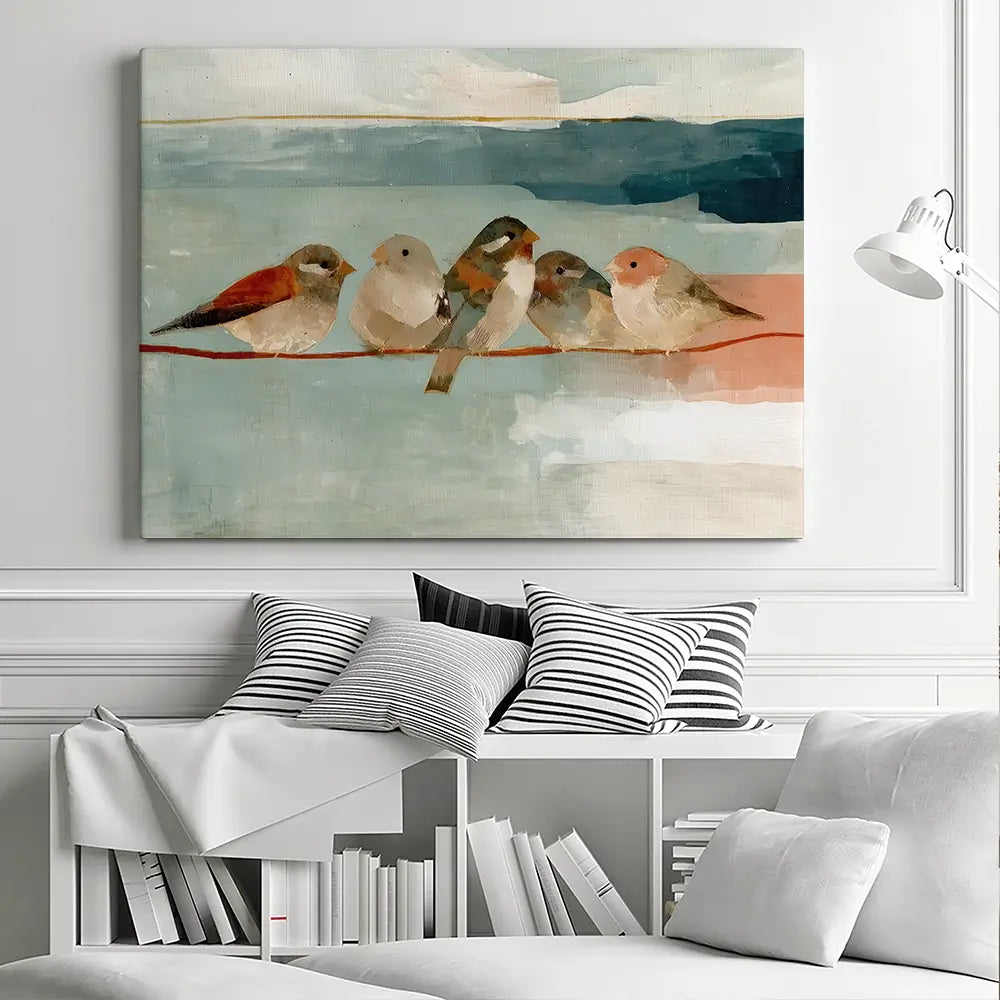 Birds On A Wire Canvas Print Birds On A Wire Canvas Print wall art product Chromatic Storm Studio