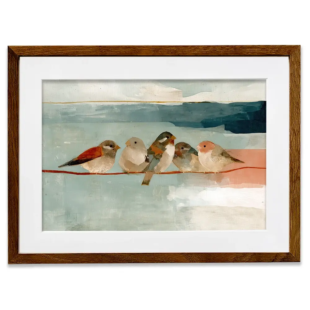 Birds On A Wire Framed Art Print Birds On A Wire Framed Art Print wall art product Chromatic Storm Studio