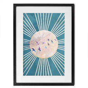 Birds Sun Boho Framed Art Print Birds Sun Boho Framed Art Print wall art product Sarah Manovski