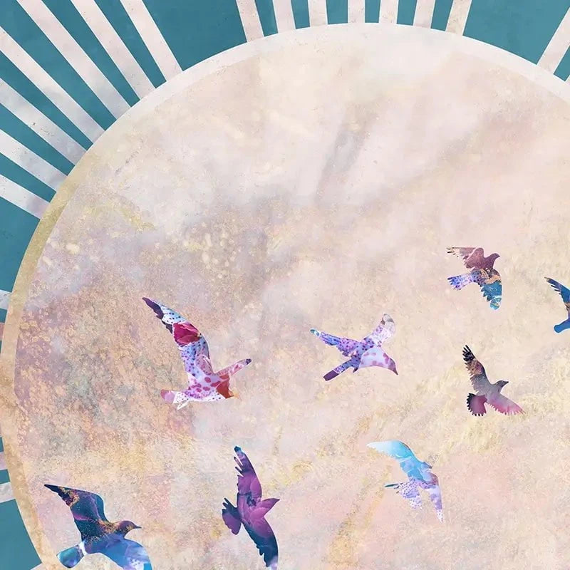 Birds Sun Boho Framed Art Print Birds Sun Boho Framed Art Print wall art product Sarah Manovski