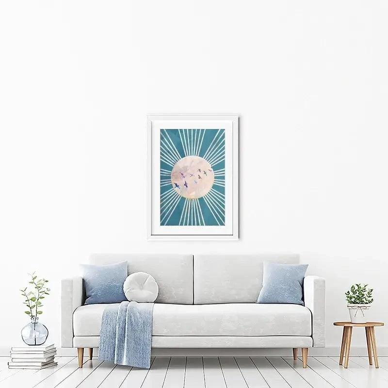 Birds Sun Boho Framed Art Print Birds Sun Boho Framed Art Print wall art product Sarah Manovski