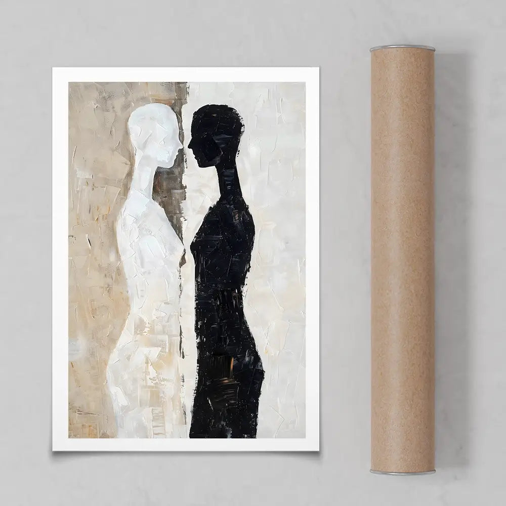 Black And Beige Figures Art Print Black And Beige Figures Art Print wall art product LSR Design Studio - Independent