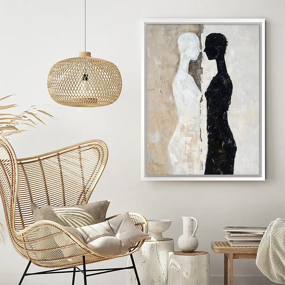 Black And Beige Figures Canvas Print Black And Beige Figures Canvas Print wall art product LSR Design Studio - Independent