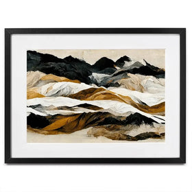 Black And Ochre Mountains Framed Art Print Black And Ochre Mountains Framed Art Print wall art product Treechild