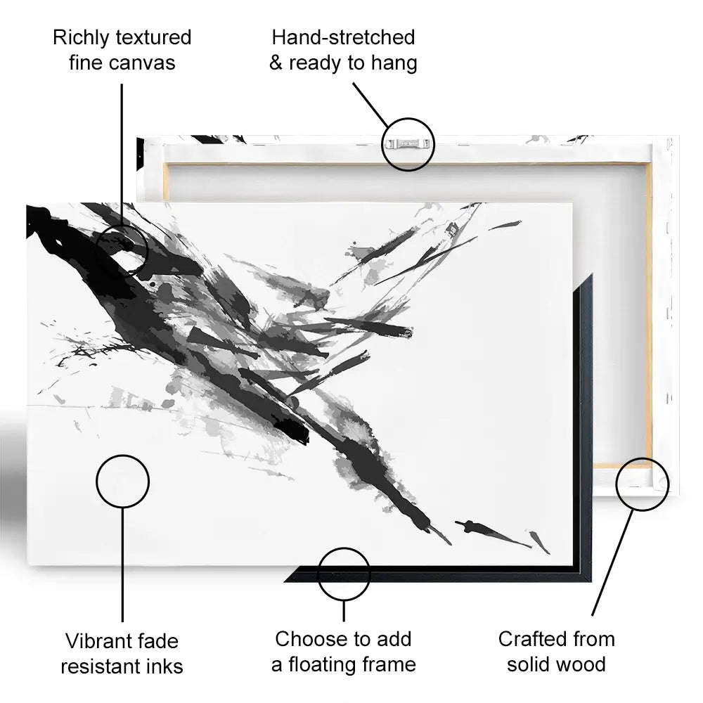 Black And White Abstract Canvas Print Black And White Abstract Canvas Print wall art product shooarts / Shutterstock