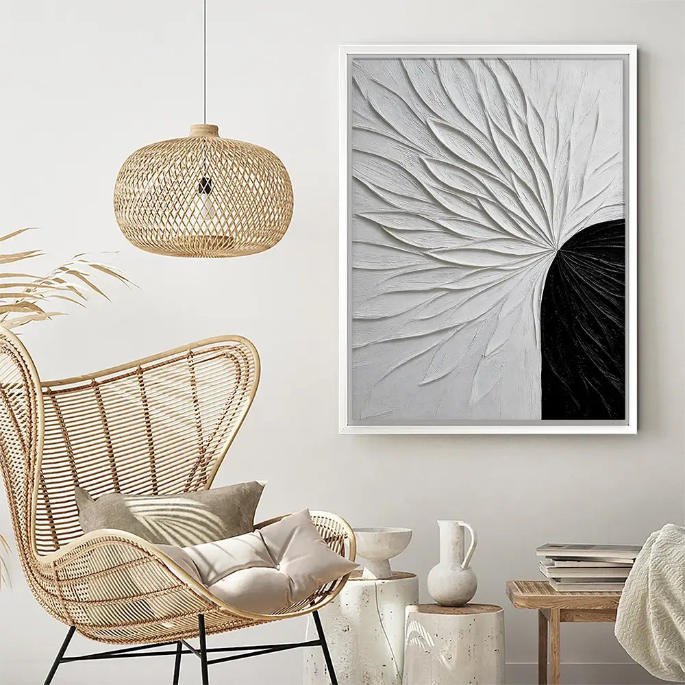 Black And White Floral Canvas Print Black And White Floral Canvas Print wall art product LSR Design Studio - Independent