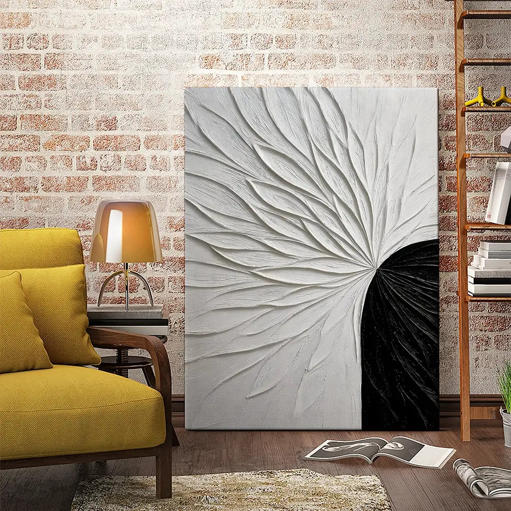 Black And White Floral Canvas Print Black And White Floral Canvas Print wall art product LSR Design Studio - Independent
