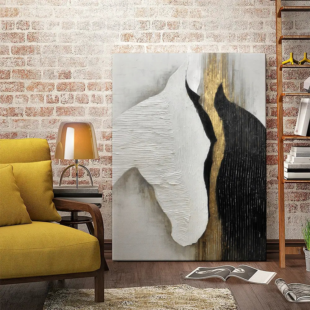 Black And White Horses Canvas Print Black And White Horses Canvas Print wall art product LSR Design Studio - Independent