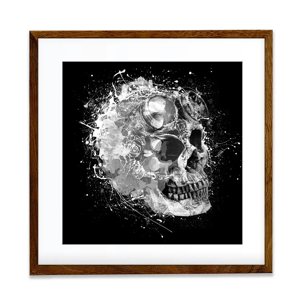 Black And White Skull Square Framed Art Print Black And White Skull Square Framed Art Print wall art product Aimee Linzi