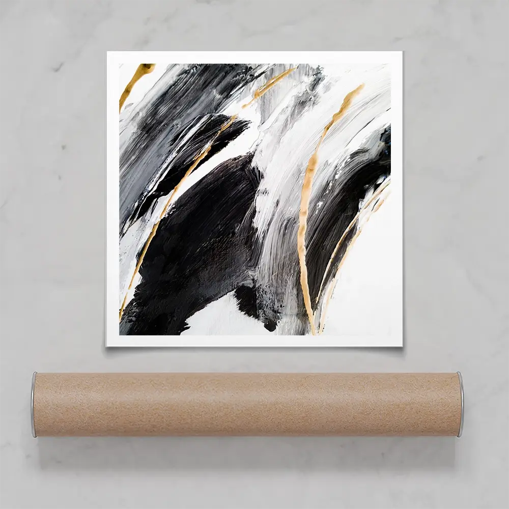 Black White And Grey Square Art Print Black White And Grey Square Art Print wall art product Adelina ART / Shutterstock