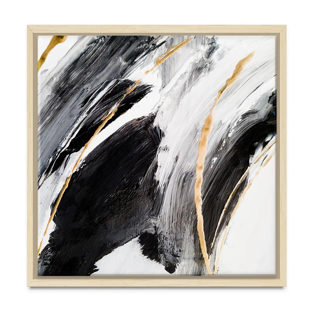Black White And Grey Square Canvas Print Black White And Grey Square Canvas Print wall art product Adelina ART / Shutterstock