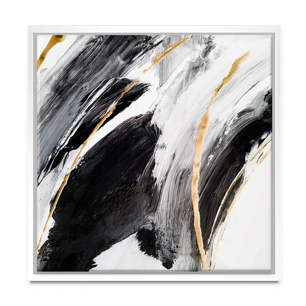 Black White And Grey Square Canvas Print Black White And Grey Square Canvas Print wall art product Adelina ART / Shutterstock