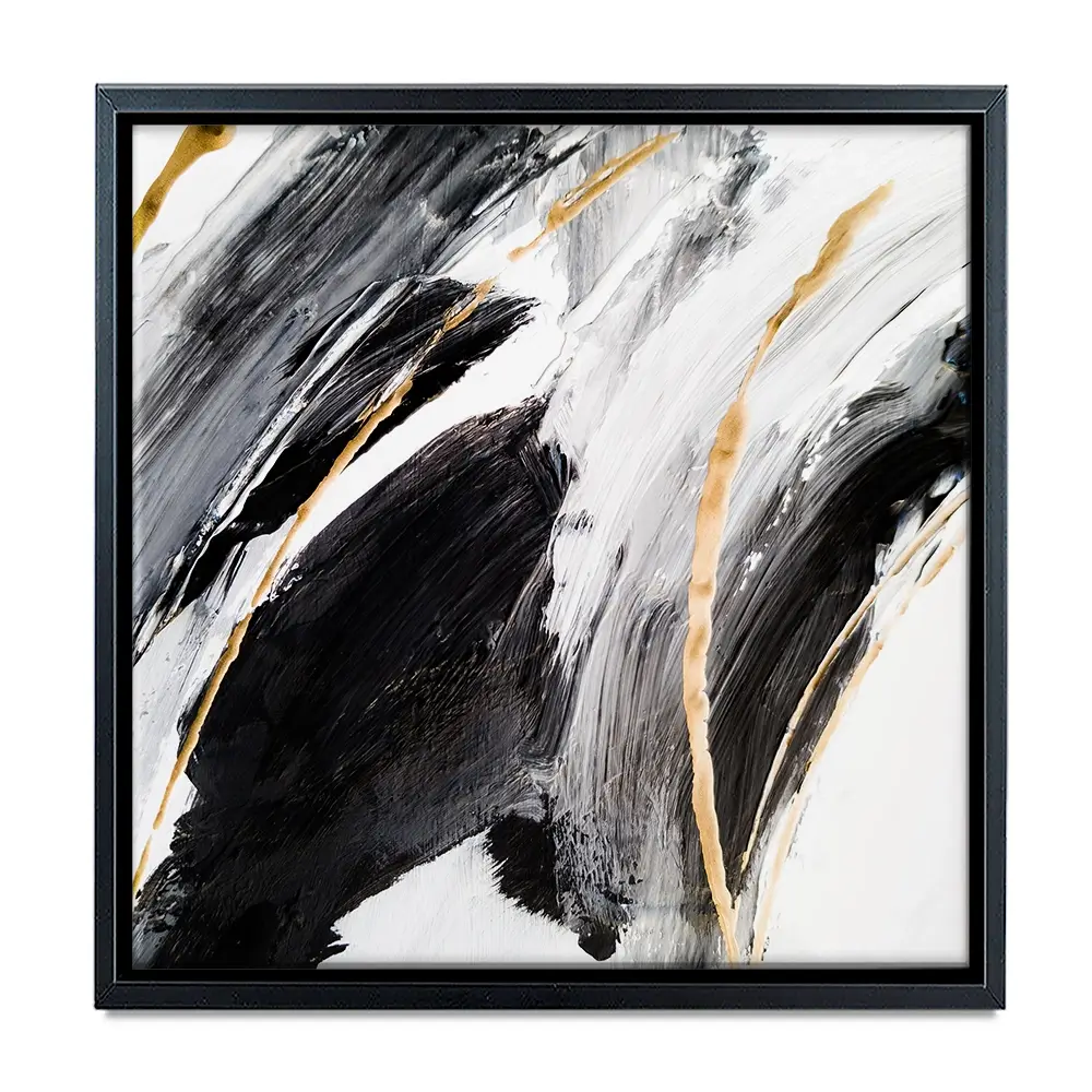 Black White And Grey Square Canvas Print Black White And Grey Square Canvas Print wall art product Adelina ART / Shutterstock