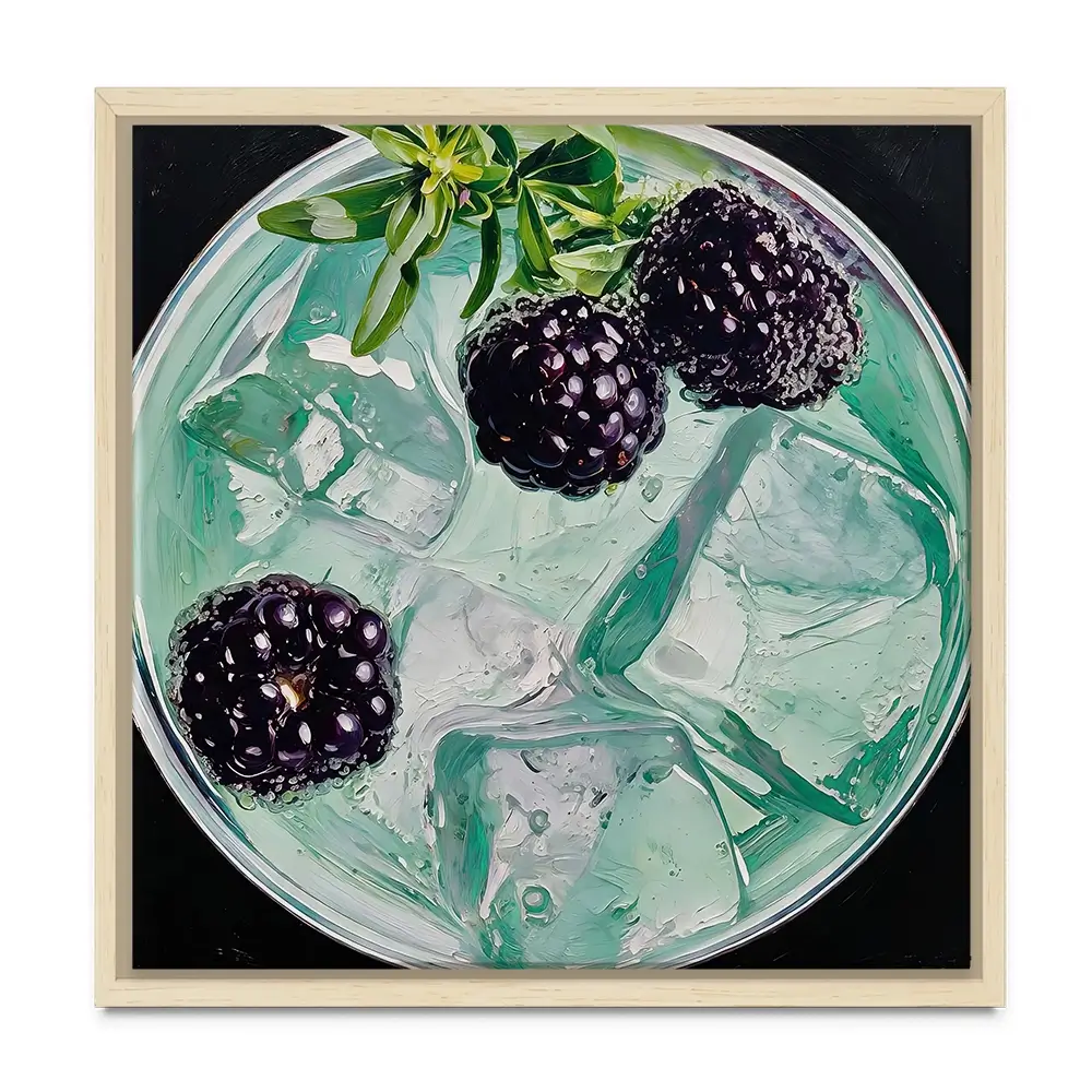 Blackberry And Elderflower Spritz Cocktail Square Canvas Print Blackberry And Elderflower Spritz Cocktail Square Canvas Print wall art product David Alexander Elder