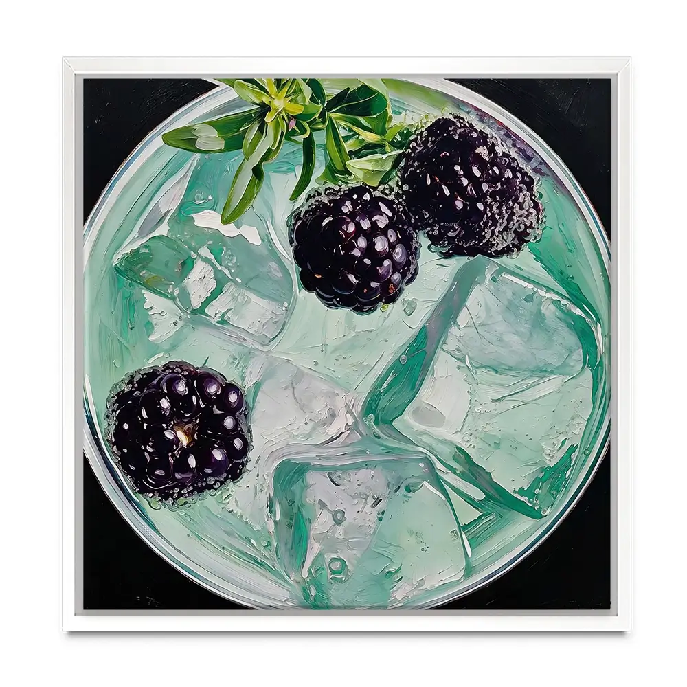 Blackberry And Elderflower Spritz Cocktail Square Canvas Print Blackberry And Elderflower Spritz Cocktail Square Canvas Print wall art product David Alexander Elder