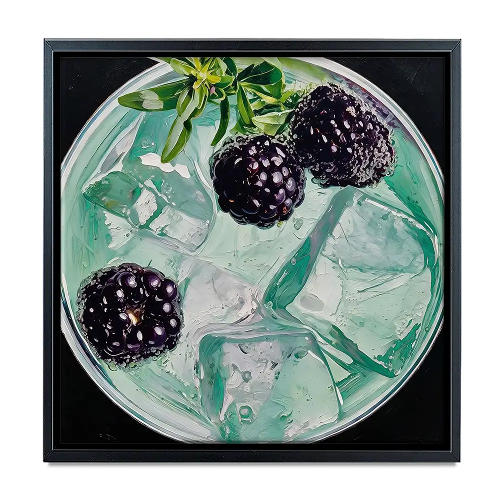 Blackberry And Elderflower Spritz Cocktail Square Canvas Print Blackberry And Elderflower Spritz Cocktail Square Canvas Print wall art product David Alexander Elder