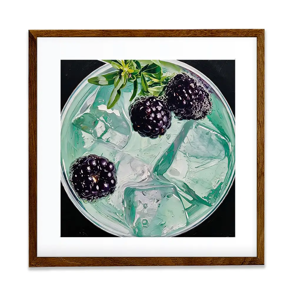 Blackberry And Elderflower Spritz Cocktail Square Framed Art Print Blackberry And Elderflower Spritz Cocktail Square Framed Art Print wall art product David Alexander Elder