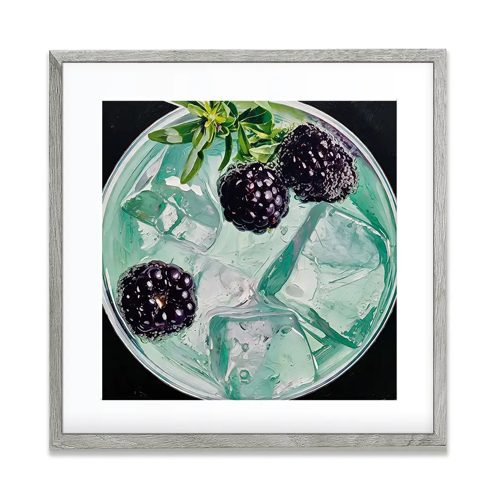 Blackberry And Elderflower Spritz Cocktail Square Framed Art Print Blackberry And Elderflower Spritz Cocktail Square Framed Art Print wall art product David Alexander Elder