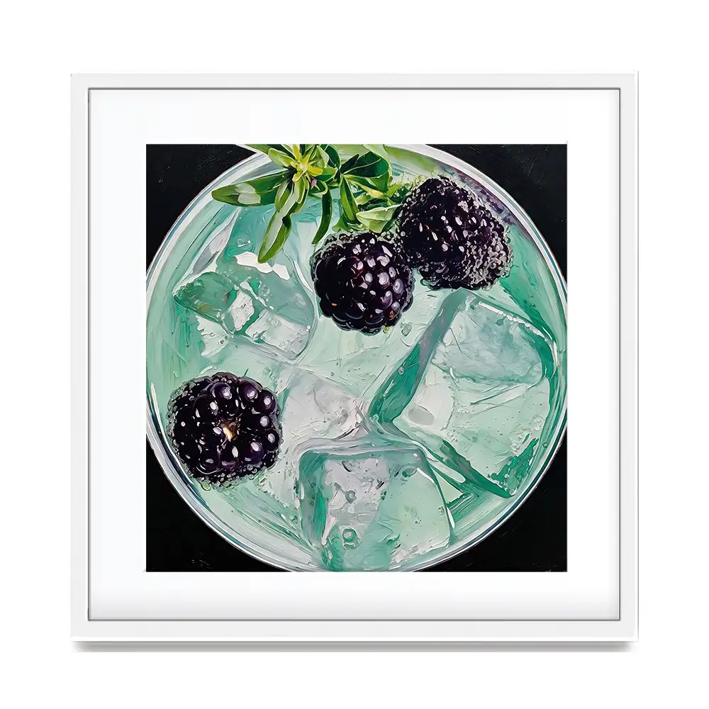 Blackberry And Elderflower Spritz Cocktail Square Framed Art Print Blackberry And Elderflower Spritz Cocktail Square Framed Art Print wall art product David Alexander Elder