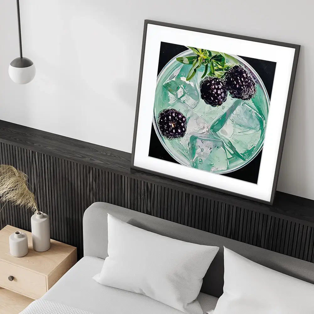 Blackberry And Elderflower Spritz Cocktail Square Framed Art Print Blackberry And Elderflower Spritz Cocktail Square Framed Art Print wall art product David Alexander Elder
