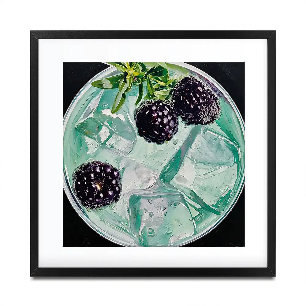 Blackberry And Elderflower Spritz Cocktail Square Framed Art Print Blackberry And Elderflower Spritz Cocktail Square Framed Art Print wall art product David Alexander Elder