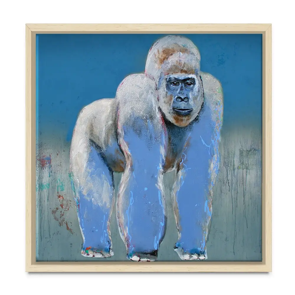 Bleu Monkey Square Canvas Print Bleu Monkey Square Canvas Print wall art product Studio Paint-Ing