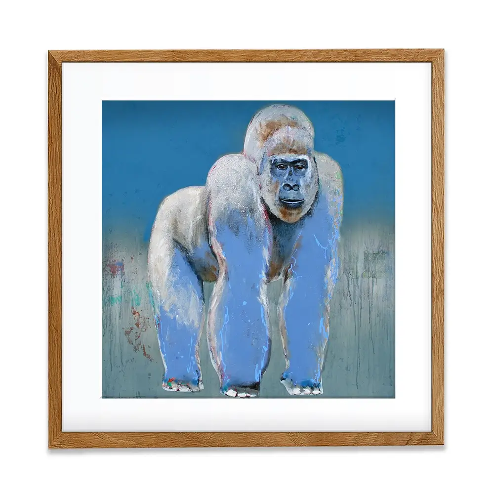 Bleu Monkey Square Framed Art Print Bleu Monkey Square Framed Art Print wall art product Studio Paint-Ing