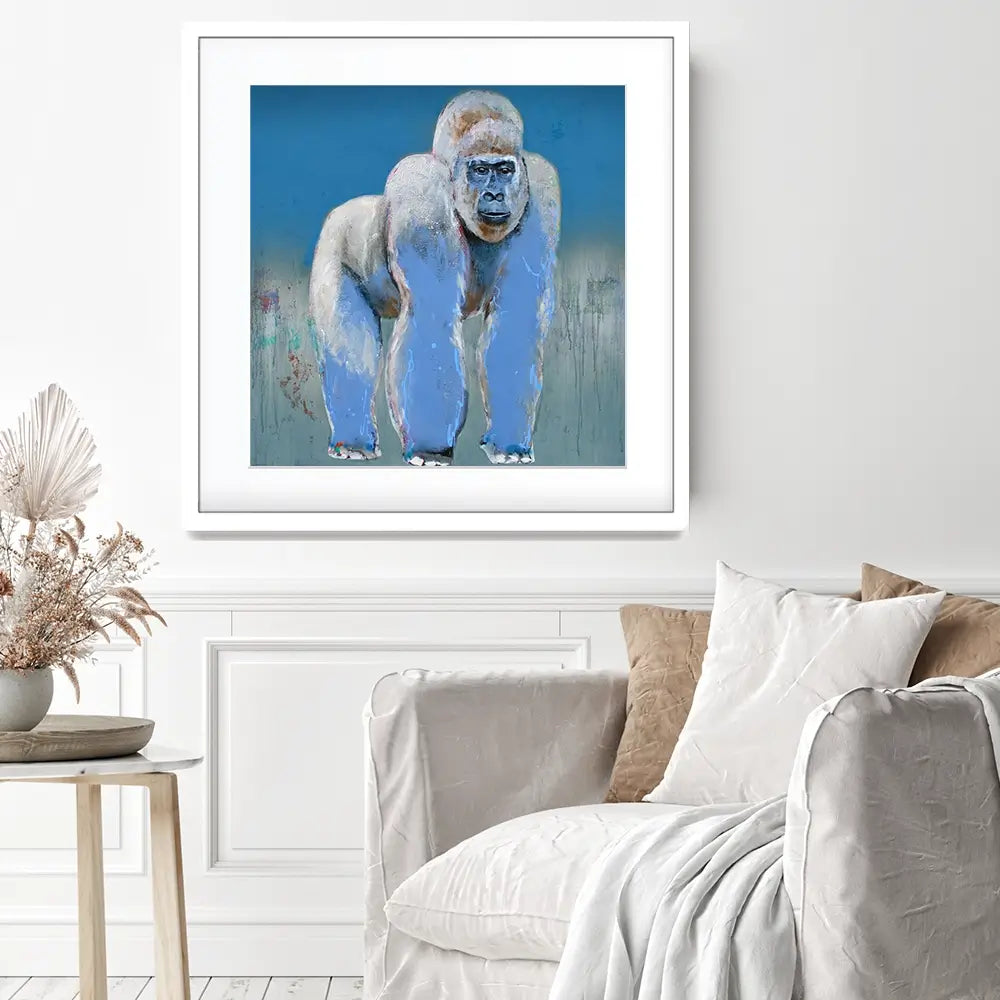 Bleu Monkey Square Framed Art Print Bleu Monkey Square Framed Art Print wall art product Studio Paint-Ing