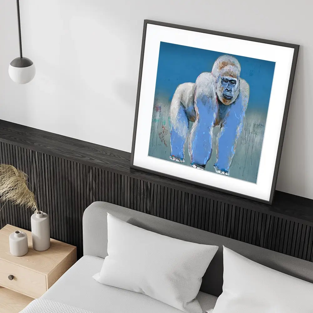 Bleu Monkey Square Framed Art Print Bleu Monkey Square Framed Art Print wall art product Studio Paint-Ing