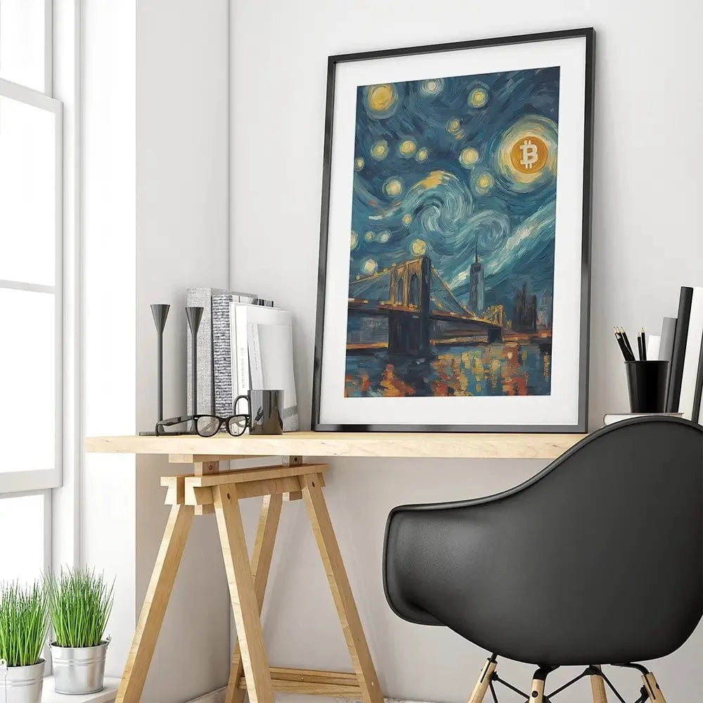 Blockchain Moonlight Framed Art Print Blockchain Moonlight Framed Art Print wall art product Svetlana Aleynikova