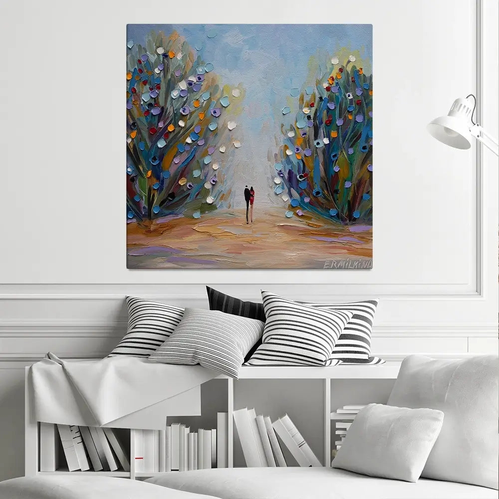 Blooming Garden Square Canvas Print Blooming Garden Square Canvas Print wall art product Ekaterina Ermilkina