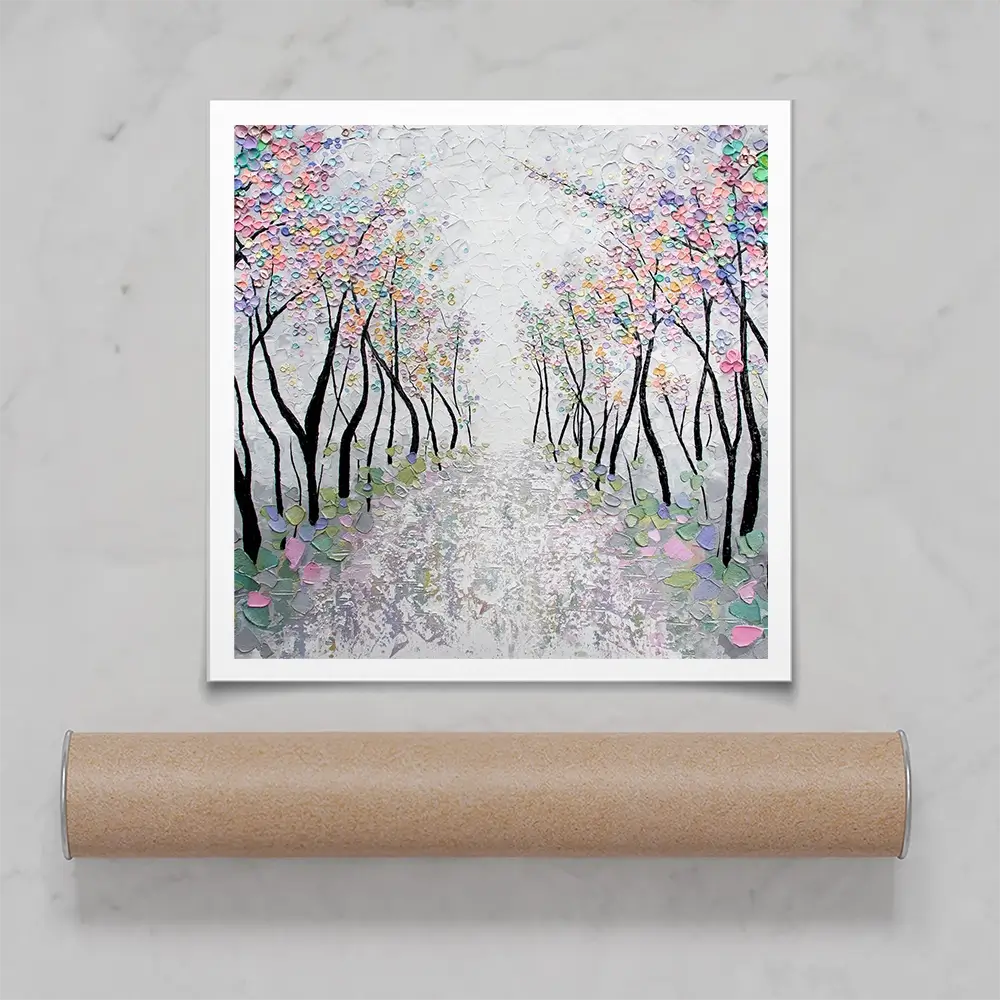 Blossoms In The Breeze Square Art Print Blossoms In The Breeze Square Art Print wall art product Nada Khatib