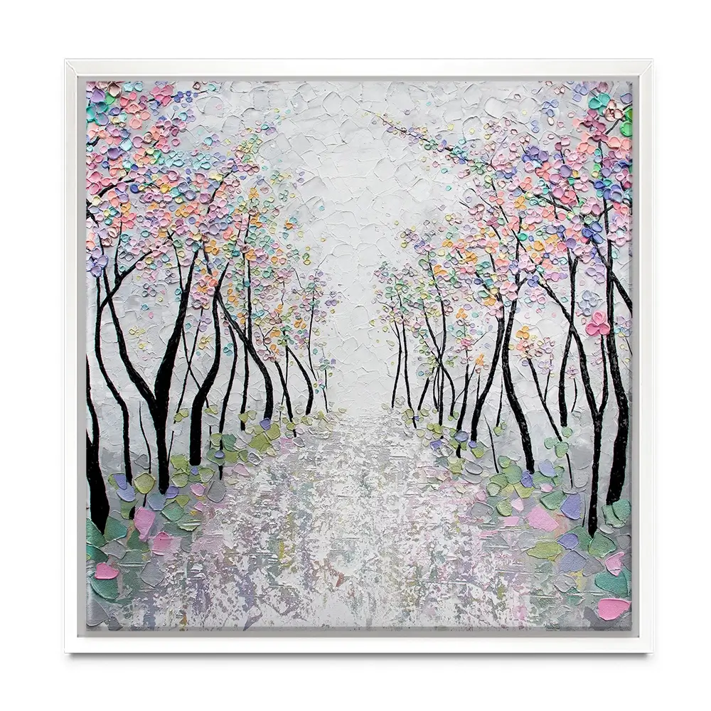 Blossoms In The Breeze Square Canvas Print Blossoms In The Breeze Square Canvas Print wall art product Nada Khatib