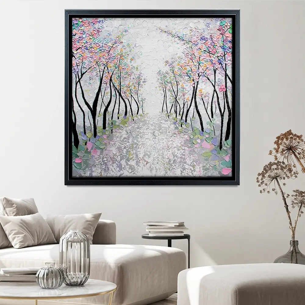 Blossoms In The Breeze Square Canvas Print Blossoms In The Breeze Square Canvas Print wall art product Nada Khatib