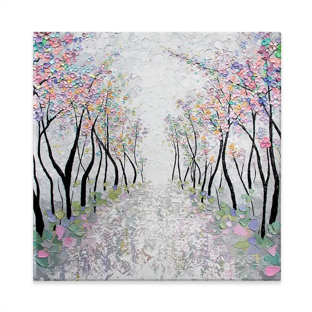 Blossoms In The Breeze Square Canvas Print Blossoms In The Breeze Square Canvas Print wall art product Nada Khatib