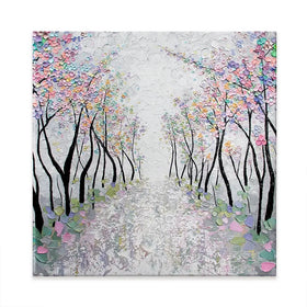 Blossoms In The Breeze Square Canvas Print Blossoms In The Breeze Square Canvas Print wall art product Nada Khatib