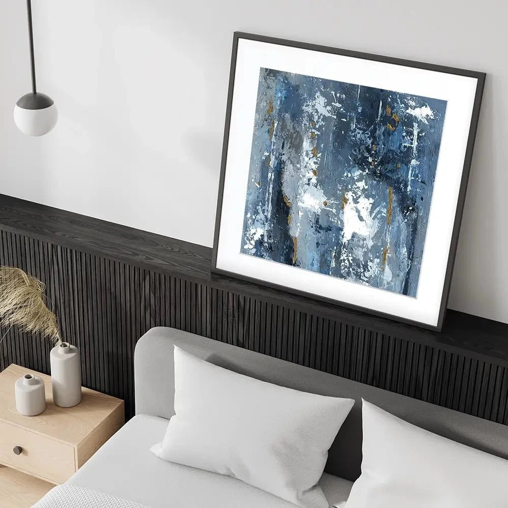 Blue Abstraction Square Framed Art Print Blue Abstraction Square Framed Art Print wall art product Svetlana Aleynikova