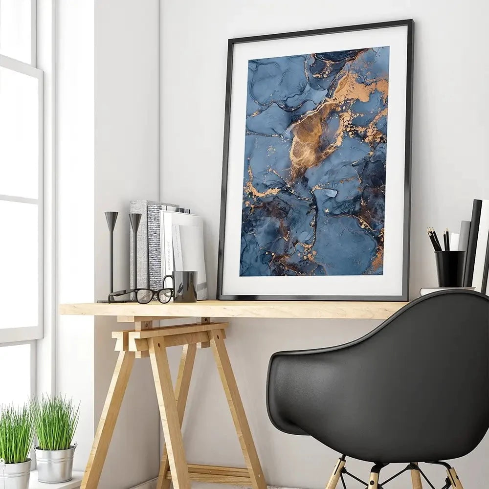 Blue And Bronze Framed Art Print Blue And Bronze Framed Art Print wall art product djero.adlibeshe yahoo.com / Shutterstock