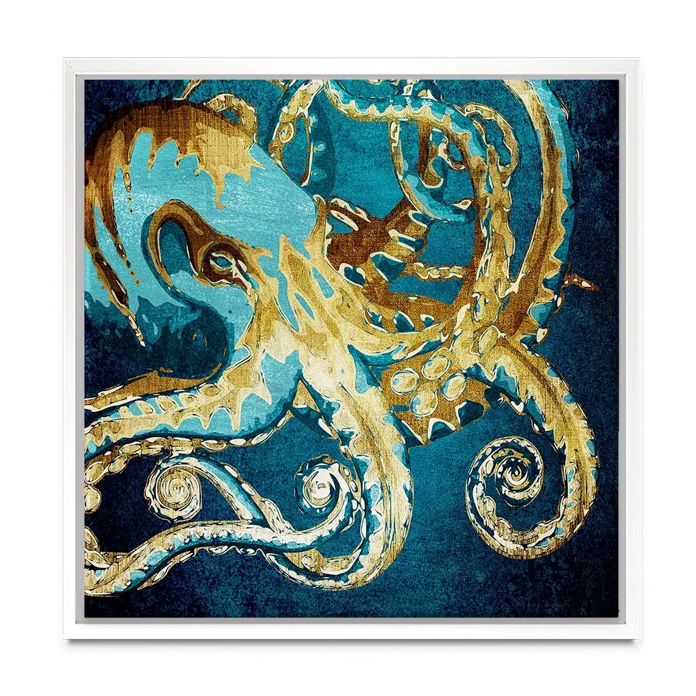 Blue And Gold Octopus Canvas Print Blue And Gold Octopus Canvas Print wall art product officeBBstudio / Shutterstock