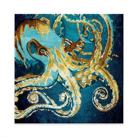 Blue And Gold Octopus Canvas Print Blue And Gold Octopus Canvas Print wall art product officeBBstudio / Shutterstock