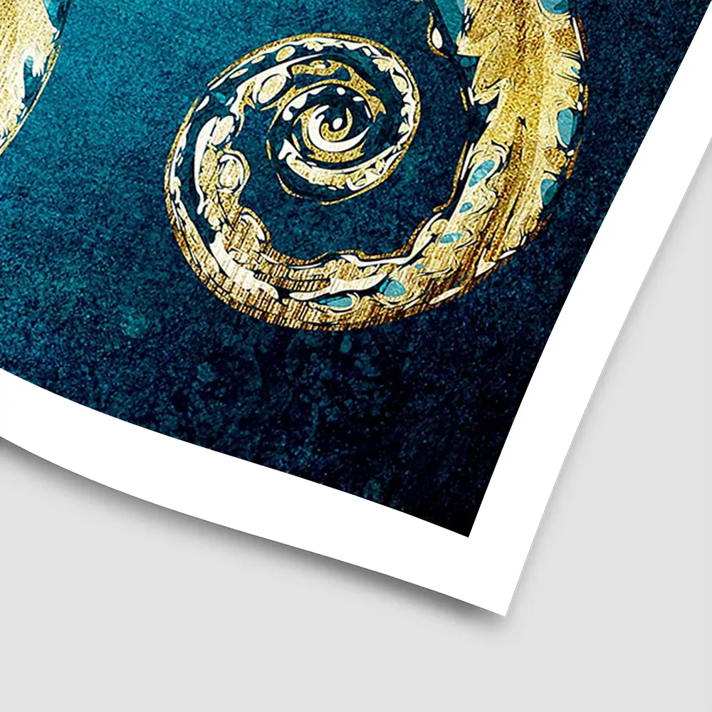 Blue And Gold Octopus Square Art Print Blue And Gold Octopus Square Art Print wall art product officeBBstudio / Shutterstock