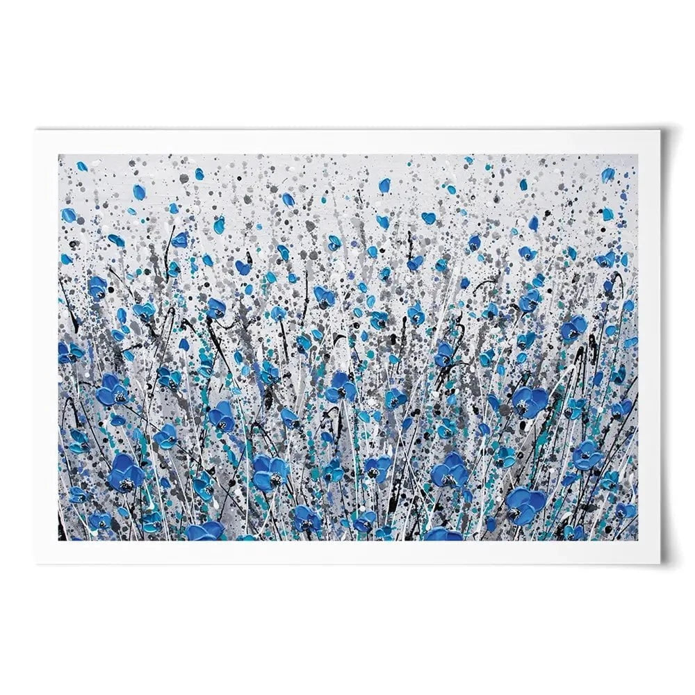 Blue And Grey Meadow Art Print Blue And Grey Meadow Art Print wall art product Olga Tkachyk