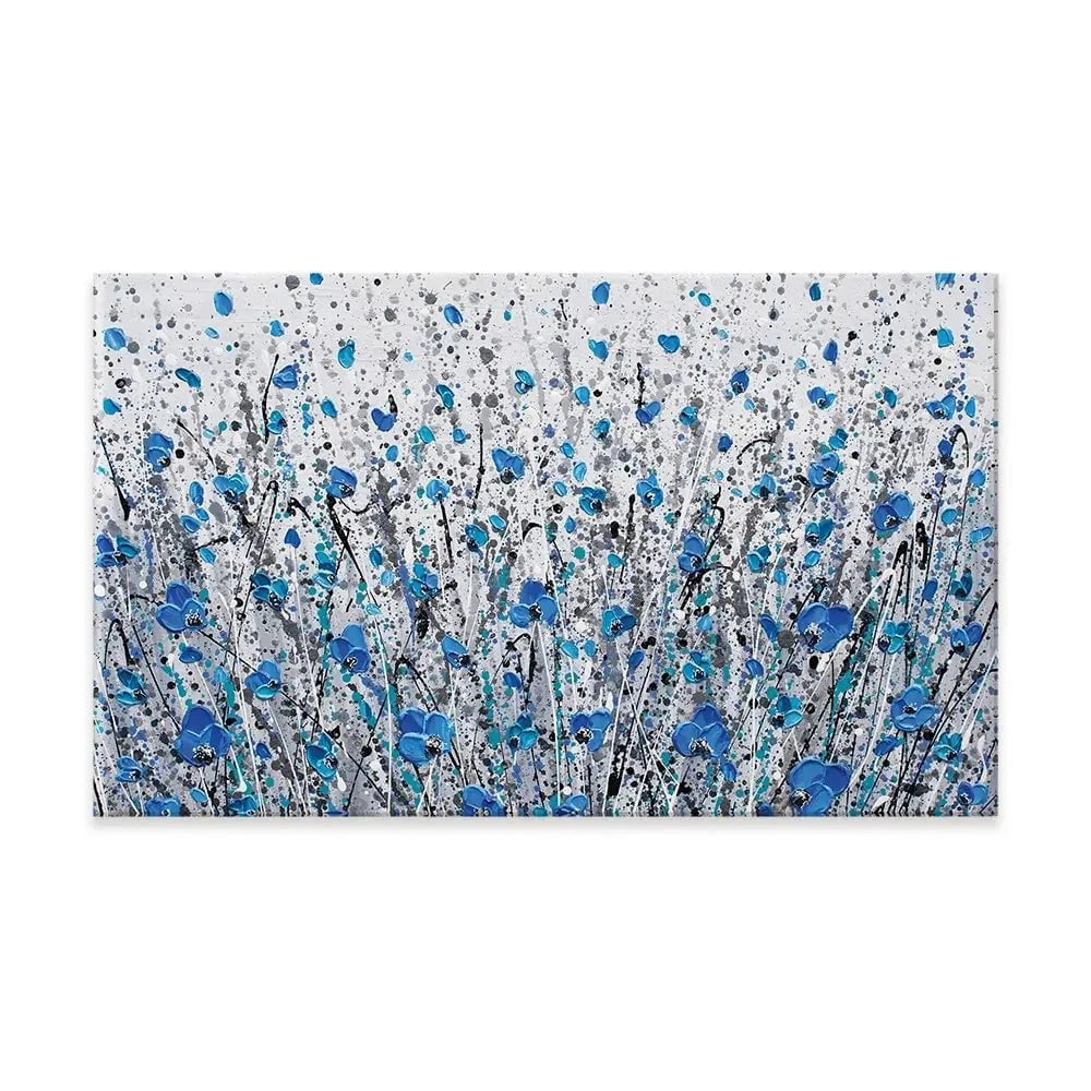 Blue And Grey Meadow Canvas Print Blue And Grey Meadow Canvas Print wall art product Olga Tkachyk